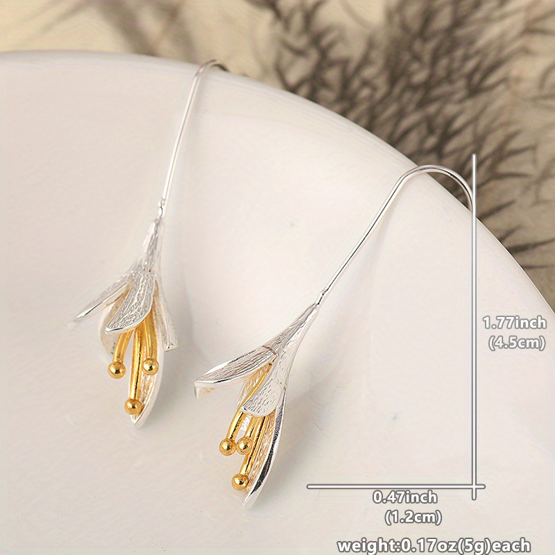 Lily Dangle Earrings with Golden Accents Boho Style